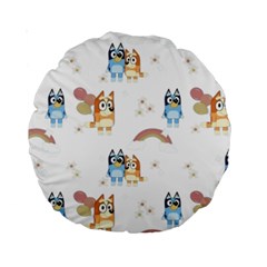 Bluey, Bluey Merch, Bluey Pattern, Bluey Bluey, Bingo, Bluey Design, Bluey Dog Standard 15  Premium Round Cushions by avitendut