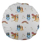Bluey, Bluey merch, Bluey pattern, Bluey Bluey, bingo, Bluey design, bluey dog Large 18  Premium Round Cushions Front