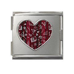 Abstract Pattern Background Mega Link Heart Italian Charm (18mm) by Tsamara