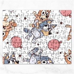 Bluey, Bluey Merch, Bluey Pattern, Bluey Bluey, Bingo, Bluey Design, Bluey Dog Rectangular Jigsaw Puzzl by avitendut