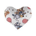 Bluey, Bluey merch, Bluey pattern, Bluey Bluey, bingo, Bluey design, bluey dog Standard 16  Premium Heart Shape Cushions Back