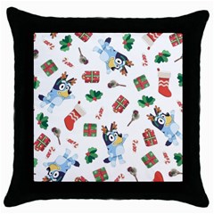 Bluey, Bluey Merch, Bluey Pattern, Bluey Bluey, Bingo, Bluey Design, Bluey Dog Throw Pillow Case (black) by avitendut