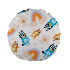 Bluey, Bluey Merch, Bluey Pattern, Bluey Bluey, Bingo, Bluey Design, Bluey Dog Standard 15  Premium Round Cushions by avitendut