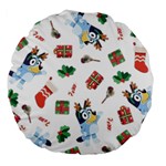 Bluey, Bluey merch, Bluey pattern, Bluey Bluey, bingo, Bluey design, bluey dog Large 18  Premium Round Cushions Front