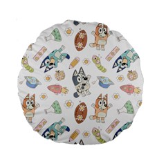 Bluey, Bluey Merch, Bluey Pattern, Bluey Bluey, Bingo, Bluey Design, Bluey Dog Standard 15  Premium Round Cushions by avitendut