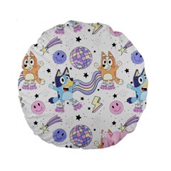 Bluey, Bluey Merch, Bluey Pattern, Bluey Bluey, Bingo, Bluey Design, Bluey Dog Standard 15  Premium Round Cushions by avitendut