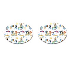 Bluey, Bluey Merch, Bluey Pattern, Bluey Bluey, Bingo, Bluey Design, Bluey Dog Cufflinks (oval) by avitendut