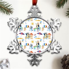 Bluey, Bluey Merch, Bluey Pattern, Bluey Bluey, Bingo, Bluey Design, Bluey Dog Metal Small Snowflake Ornament by avitendut