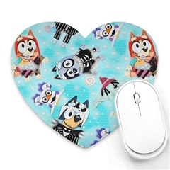 Bluey, Bluey Merch, Bluey Pattern, Bluey Bluey, Bingo, Bluey Design, Bluey Dog Heart Mousepad by avitendut