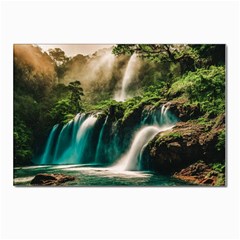 Waterfall Rocks Jungle Forest Postcards 5  X 7  (pkg Of 10) by Anend