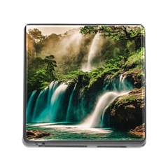 Waterfall Rocks Jungle Forest Memory Card Reader (square 5 Slot) by Anend