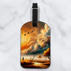 Nature Storm Painting Nappa Leather Luggage Tag Rectangle by Anend