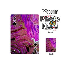 Magenta Waves Playing Cards 54 Designs (mini) by kaleidomarblingart