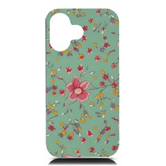 Mid Century Retro Floral 1970s 1960s Pattern 79 Iphone 16 Black Uv Print Pc Hardshell Case by violetheavensky