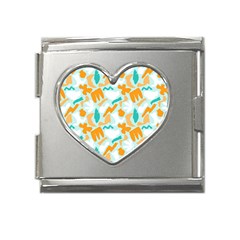 Design Pattern Seamless Tropical Mega Link Heart Italian Charm (18mm) by Tsamara