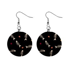 Pattern Design Seamless Fishbone Mini Button Earrings by Tsamara