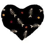 Pattern Design Seamless Fishbone Large 19  Premium Heart Shape Cushions Back