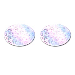 Digital Art Artwork Abstract Pink Purple Cufflinks (oval) by Dutashop