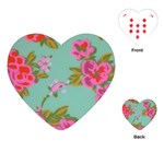 Mid Century Retro Floral 1970s 1960s Pattern 81 Playing Cards Single Design (Heart) Front