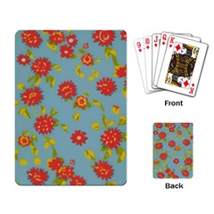 Mid Century Retro Floral 1970s 1960s Pattern 78 Playing Cards Single Design (rectangle) by violetheavensky