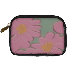 Mid Century Retro Floral 1970s 1960s Pattern 80 Digital Camera Leather Case by violetheavensky