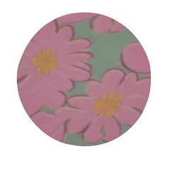 Mid Century Retro Floral 1970s 1960s Pattern 80 Mini Round Pill Box (pack Of 5) by violetheavensky