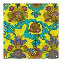Mid Century Retro Floral 1970s 1960s Pattern 60 Banner And Sign 3  X 3  by violetheavensky