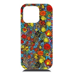 Mid Century Retro Floral 1970s 1960s Pattern 56 Iphone 16 Pro Max Black Uv Print Pc Hardshell Case by violetheavensky