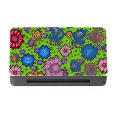 Mid Century Retro Floral 1970s 1960s Pattern 59 Memory Card Reader With Cf by violetheavensky