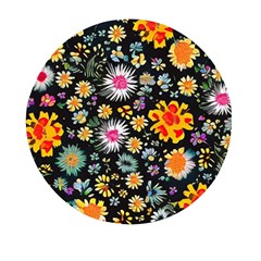 Mid Century Retro Floral 1970s 1960s Pattern 57 Mini Round Pill Box (pack Of 5) by violetheavensky