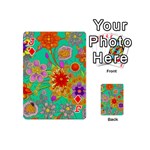 Mid Century Retro Floral 1970s 1960s Pattern 58 Playing Cards 54 Designs (Mini) Front - DiamondJ