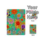 Mid Century Retro Floral 1970s 1960s Pattern 58 Playing Cards 54 Designs (Mini) Front - Club8