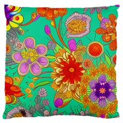 Mid Century Retro Floral 1970s 1960s Pattern 58 16  Baby Flannel Cushion Case (two Sides) by violetheavensky