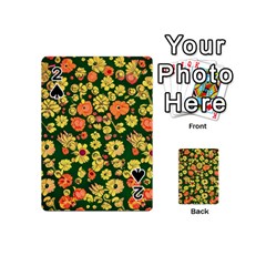 Mid Century Retro Floral 1970s 1960s Pattern 68 Playing Cards 54 Designs (mini) by violetheavensky