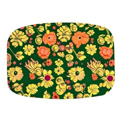 Mid Century Retro Floral 1970s 1960s Pattern 68 Mini Square Pill Box by violetheavensky