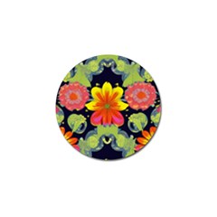Mid Century Retro Floral 1970s 1960s Pattern 54 Golf Ball Marker (4 Pack) by violetheavensky