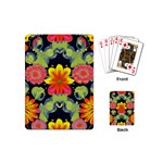 Mid Century Retro Floral 1970s 1960s Pattern 54 Playing Cards Single Design (Mini) Back