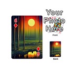 Outdoors Night Moon Full Moon Trees Setting Scene Forest Woods Light Moonlight Nature Wilderness Lan Playing Cards 54 Designs (Mini) Front - Diamond6