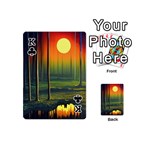Outdoors Night Moon Full Moon Trees Setting Scene Forest Woods Light Moonlight Nature Wilderness Lan Playing Cards 54 Designs (Mini) Front - ClubK