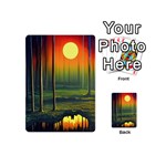 Outdoors Night Moon Full Moon Trees Setting Scene Forest Woods Light Moonlight Nature Wilderness Lan Playing Cards 54 Designs (Mini) Back
