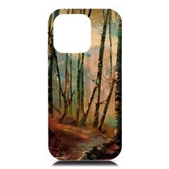 Woodland Woods Forest Trees Nature Outdoors Mist Moon Background Artwork Book Iphone 16 Pro Max Black Uv Print Pc Hardshell Case by Posterlux