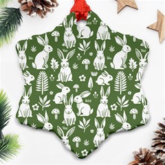 Easter Bunny Pattern Ornament (snowflake) by Valentinaart