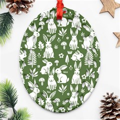 Easter Bunny Pattern Ornament (oval Filigree) by Valentinaart