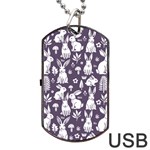 Easter bunny pattern Dog Tag USB Flash (Two Sides) Back