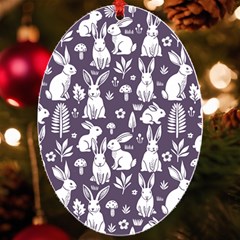 Easter Bunny Pattern Uv Print Acrylic Ornament Oval by Valentinaart