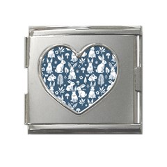 Easter Bunny Pattern Mega Link Heart Italian Charm (18mm) by Valentinaart