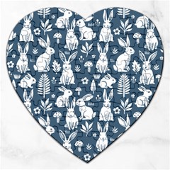 Easter Bunny Pattern Jigsaw Puzzle (heart) by Valentinaart