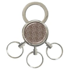 Brown Beige Snake Pattern 3-ring Key Chain by DinkovaArt