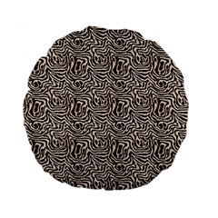 Brown Beige Snake Pattern Standard 15  Premium Flano Round Cushions by DinkovaArt