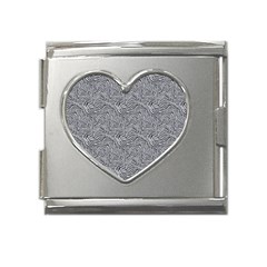 Dark Grey Snake Mega Link Heart Italian Charm (18mm) by DinkovaArt